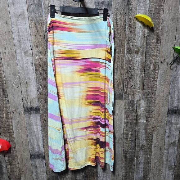Dakini Multicolor Ruched Maxi Skirt - Picture 1 of 4